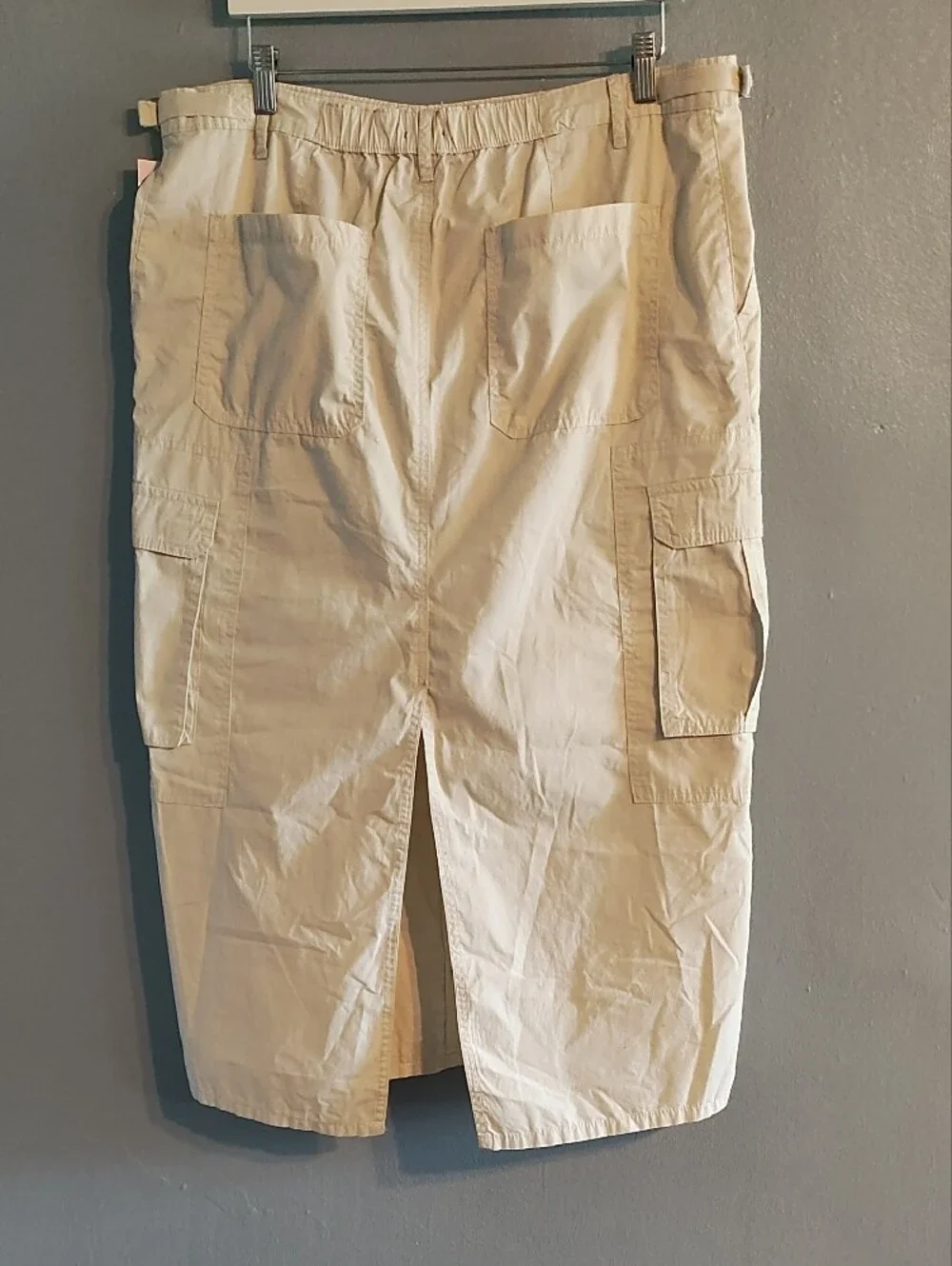wild fable Cream Cargo Midi Skirt - Utility Pocket Pencil